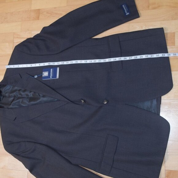 New w Tags! STAFFORD Hopsack Men's 50 LONG Classic Charcoal Blazer - Picture 6 of 7